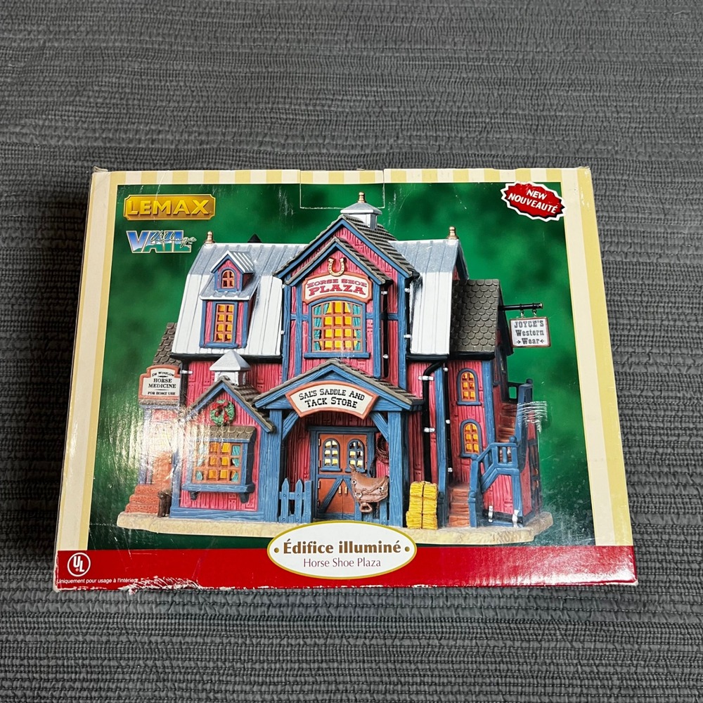 Lemax Village Collection Horse Shoe Plaza Lighted Building 85685 Western 2008